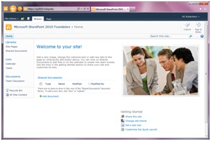 Screenshot of SharePoint Services